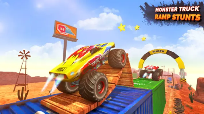 Monster Truck Ramp Stunts OffRoad Car Racing Game android App screenshot 2